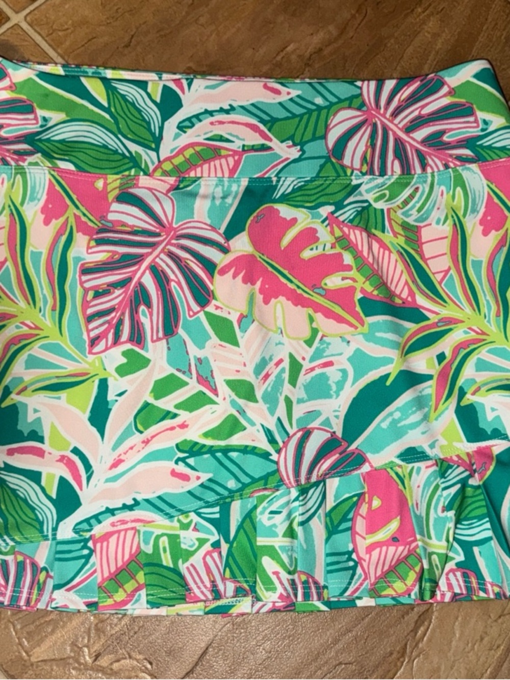 Sigrid Olsen Tropical Print Mini Skirt in Teal, Pink, Green